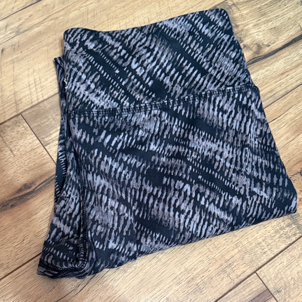 RBX Black and Gray Abstract Print Leggings